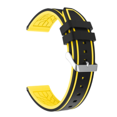Bracelete 22mm para Smartwatch Preto+Amarelo